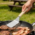thumbnail image 4 of Cook with Color 12.6-Inch Stainless Steel Griddle Turner with Heat-Resistant Silicone Grip, Taupe, 4 of 5