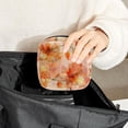 thumbnail image 6 of Sanitary Napkin Storage Bag for Girls Women, Portable First Period Pads Bag Tampons Holder Girls Travel Makeup Bag, Large Capacity Watercolor Orange Flowers on Peach Background, 6 of 6