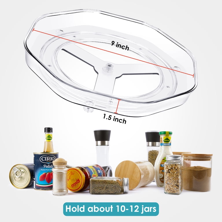 4 Inch Clear Plastic Lazy Susan Turntable - 360° Ball Bearing Spinning Tray For Fridge, Spice, Display