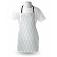 thumbnail image 4 of Rhombus Apron, Dotted Composition Diamond Like Form Minimalistic Design Idea Inspired Drawing, Unisex Kitchen Bib with Adjustable Neck for Cooking Gardening, Adult Size, White Pale Grey, by Ambesonne, 4 of 4