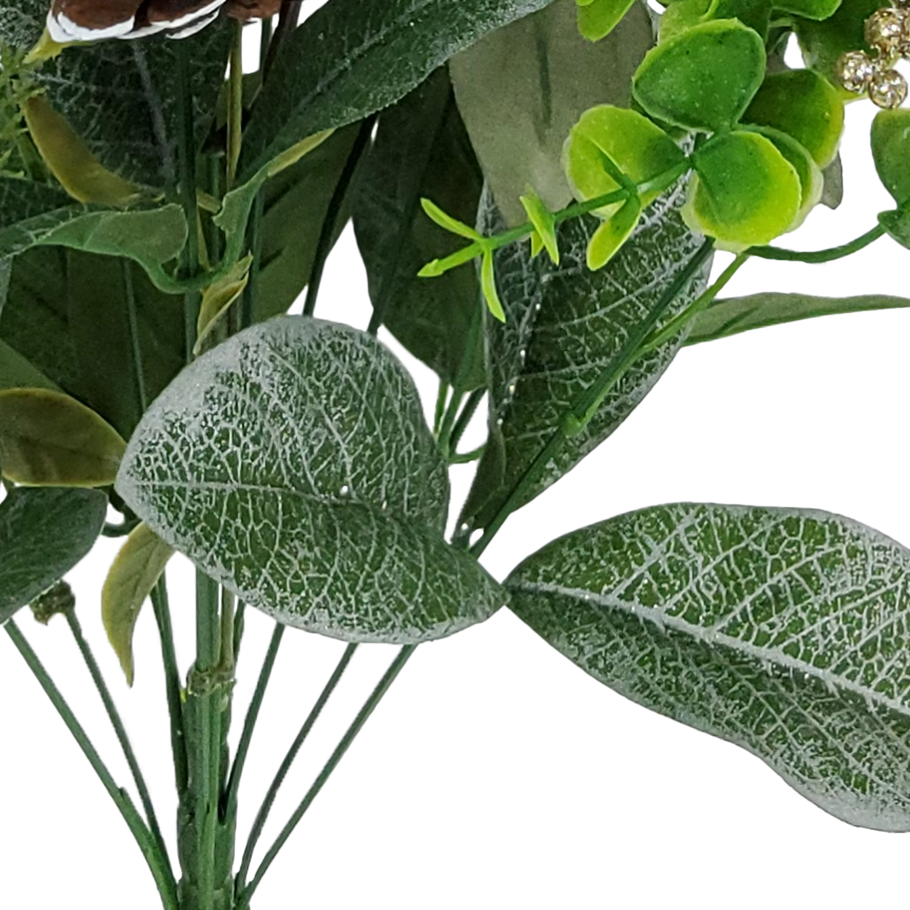 Mainstays 22-Inch Artificial Indoor Mixed Greenery And Berry Bouquet, Green/White