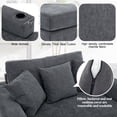 thumbnail image 3 of Noble House 55" Oversized Chaise Lounger Modern Style Sofa Couch,Blue Grey, 3 of 10