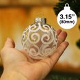 thumbnail image 3 of Sleetly White Swirl Christmas Ball Ornaments – 3.15” Shatterproof Decorations for Holiday Xmas Tree Decor, 12-Pack, 3 of 9