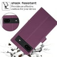 thumbnail image 6 of SaniMore for Google Pixel 7A Buisness Case, Zipper Purse [Card Holders] Magnetic Clasp Kickstand Wrist/Crossbody Chain Lanyard PU Leather Wear-resistant Full Body Protective Wallet Shell Darkpurple, 6 of 8