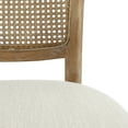 thumbnail image 4 of Christopher Knight Home Vintage Dining Chairs with Cane Backrest and Upholstered Seat on Rubberwood Frame, Dark Brown, Set of 2, 4 of 8