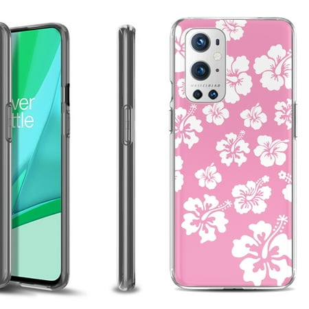 Slim-Fit Flexible TPU Gel Phone Case Compatible with OnePlus 9 PRO 5G  by OneToughShield ® - Hibiscus Pink