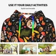 thumbnail image 4 of Lsque Owl And Leaves Pattern Casual Women's Hoodie,Hooded Sweatshirt with Kangaroo Pocket,Pullover Hoodie with Eye-catching Drawstrings-Medium, 4 of 7