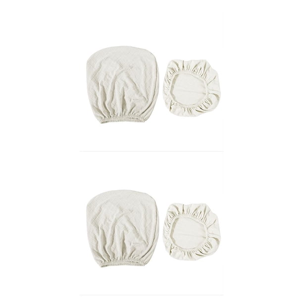 Monstrate Paquete de 2 fundas para sillas de oficina fundas para respaldo de cojín desmontables resistentes al desgaste blanco 2piezas