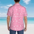 thumbnail image 3 of Lsque Snowflake pink backgrounds pattern Hawaiian Shirt for Men, Unisex Summer Beach Casual Short Sleeve Button Down Shirts-Large, 3 of 9