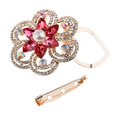 thumbnail image 4 of Flor de de Imitación de La Bufanda de material perla de La Hebilla de Broche de La Joyería Rosa roja, 4 of 8