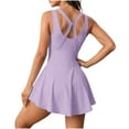 thumbnail image 5 of EaskTriop Athletic Trendy Short Jumpsuit for Women Sleeveless High Waisted Flowy Tennis Skort Dress Summer Casual Sports Bodysuit, 5 of 6