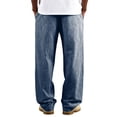 thumbnail image 6 of Men's Striped Relaxed Trousers, Drawstring Elastic Waist Pants, Lightweight Summer Casual Bottoms, 6 of 6