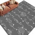 thumbnail image 2 of Abstracts Lines Washable Living Room Rugs 5'x7', Vintage Leaf Vines Gray Country Farmhouse Low Pile Throw Large Area Rugs Non-Slip Sturdy Edge Binding Carpet for Dining Room Bedside Kitchen, 2 of 9
