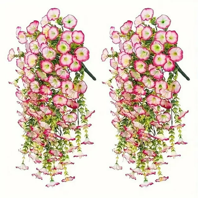 ZheElen 2pack/lot Outdoor Artificial Flower Wall Hanging Hanging: a vibrant and Resistant To Conditions Adding Re