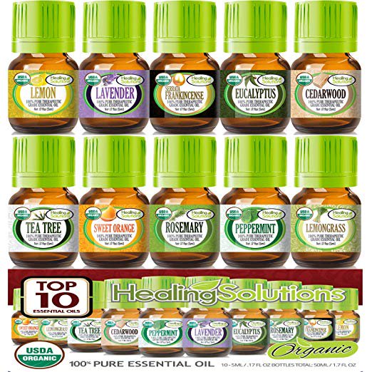 Top 10 USDA Certified Organic Essential Oils Set (10 PACK 100 PURE