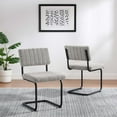 thumbnail image 2 of Side Dining Chair, Set of 2, Taupe Gray Black, Fabric, Metal, Mid Century Kitchen Cafe Bistro Hospitality Restaurant, Modern Contemporary HB34853, 2 of 11