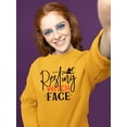 thumbnail image 2 of Resting Witch Face Sweatshirt Women -Image by Shutterstock, Female 3X-Large, 2 of 4