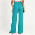 thumbnail image 5 of Wlynlyn Women's Wide Leg Pants Summer Cotton Linen Loose Casual Vacation Palazzo Trousers with Pockets Spring Clothes(Large,Blue), 5 of 9