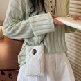 thumbnail image 5 of Caixia Mini Shoulder Bag with Quilted Embroidered Pattern, Skull Charm Decoration, Metal Chain Strap, Patent Shine Finish, for Women, Party Wear, White, 5 of 6