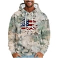 thumbnail image 2 of ZCFZJW Camo American Flag Print Hoodie Tops for Men Lightweight Casual Drawstring Long Sleeve Hooded Pullover Sweatshirts Trendy Comfy Athletic Patriotic Shirts with Pockets Light Blue XXL, 2 of 5