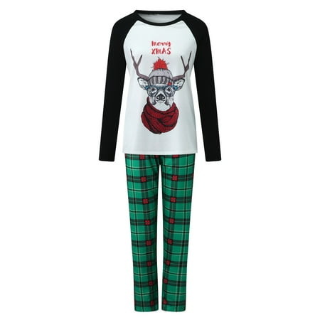 

Christmas Deer Print Top And Pants Clothes Set Family Matching Pajamas