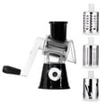 thumbnail image 3 of 3-in-1 Multifunctional Vegetable Cutter | Hand Operated Roller Slicer & Grater | Stainless Steel Blades | Potato Shredder for Kitchen | Easy to Clean & Safe Design, 3 of 7
