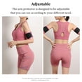 thumbnail image 2 of 1 Pair Women Arm Compression Sleeve Portable Rubber Lining Gripped Non-slippery Bike Fast Sweating Reusable Washable Basketball Yoga Protector Wraps Yellow, 2 of 7