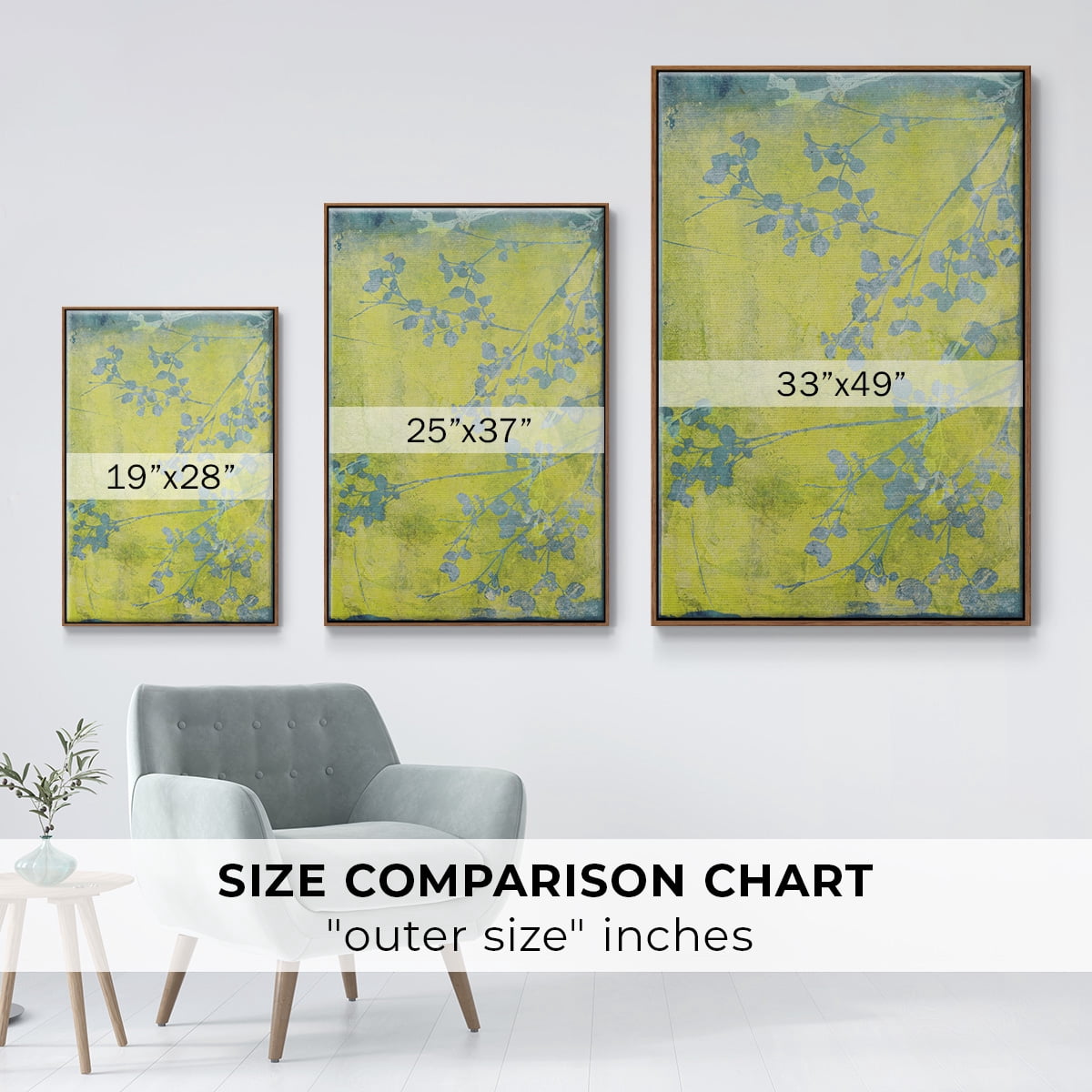 Boundless VIII Framed Premium Gallery Wrapped Canvas - Ready to Hang - 17 x 25 - Walnut Floating Frame