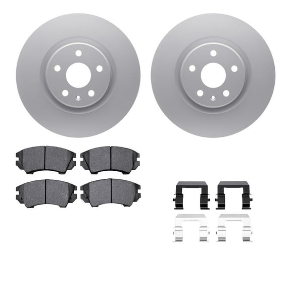 Dynamic Friction Company Front Geospec Brake Rotors with 5000 Euro Ceramic Brake Pads includes Hardware 4612-46011