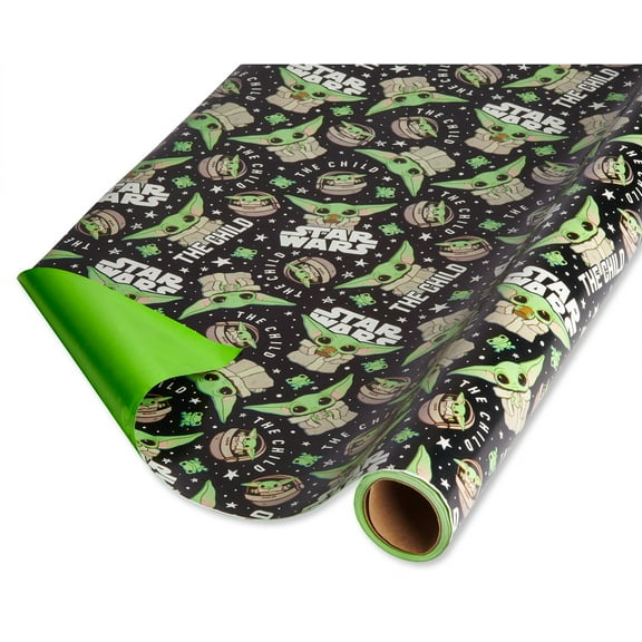 American Greetings Star Wars Mandalorian Wrapping Paper, The Child/Baby Yoda (1 Roll, 75 sq. ft.)