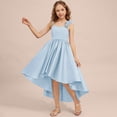 thumbnail image 5 of CPNG Girls' Satin Asymmetrical High-Low Dress – Sleeveless Sweetheart Neckline with 3D Rose Accents, Flowy Party Gown for Flower Girl, Wedding Guest & Birthday Celebrations, 5 of 7