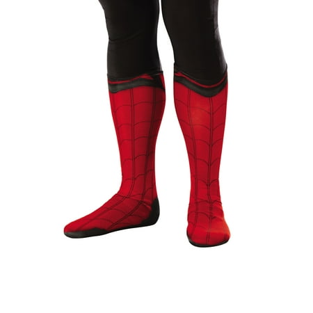 Spiderman Far From Home Spiderman Mens Adult Fabric Superhero Costume Boot Tops