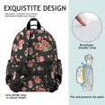 thumbnail image 4 of Mushroom and Moon Black Pattern Cute School Backpack Bag for School with Padded Back and Adjustable Shoulder Straps 15.25"x11.5"x5.25", 4 of 4