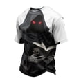 thumbnail image 3 of IAJDKMEK Men's Summer Graphic T-Shirt - Halloween Print Crewneck Tee for Men, Lightweight Breathable, Funny Casual Shirts for Daily & Costume Party,Light Gray XL, 3 of 7