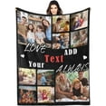 thumbnail image 3 of Custom Blanket with Photo and Text Memorial Gift for Lover, Couple,10 Photos Collage Blanket with Pictures Customized for Wife, Husband, Personalized Throw Blanket for Anniversary A Blankets, 3 of 5