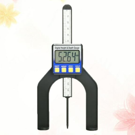 ROSENICE 1Pack Black Plastic Digital Depth Gauge for Router Bit Height Setting and Distance Measurement