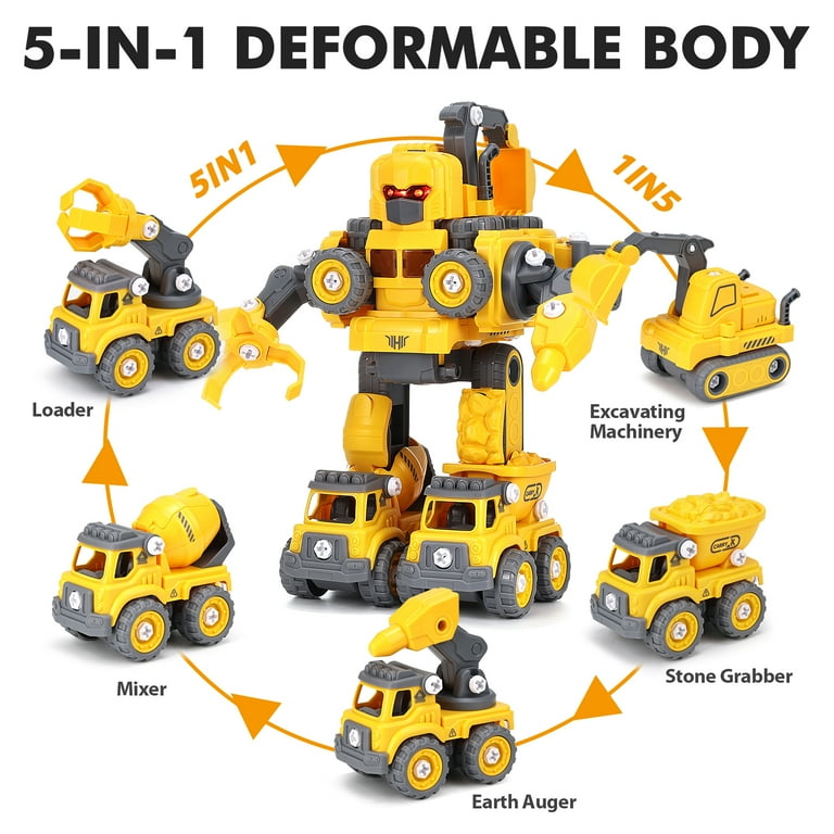 Toddler Robot Construction Vehicles Set, in Construction Car