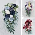 thumbnail image 5 of Elegant Teardrop Bridal Bouquet Silk Flower Artificial Wedding Bouquet for Bride, 5 of 6