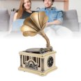 thumbnail image 1 of Lecteur CD, Gramophone BT Phonographe Plateau Tournant Lecteur de Musique CD Rétro en Forme de Phonographe Radio FM pour Décoration Maison Rassemblements de Musique, Lecture USB Entrée aux, 1 of 7