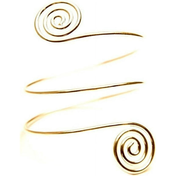 Caiyao Fashion Upper Arm Bracelet Cuff Bangle Coil Bracelet Simple Swirl Leaf Armband Jewelry