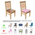 thumbnail image 5 of Pink Christmas Tree Seat Covers for Dining Room Chairs Set Of 6,Stretch Printed Washable Chair Seat Cover with Elastic Ties and Button,Removable Waterproof Couch Cushion Covers, 5 of 6