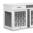 thumbnail image 3 of ModFusion White Wooden Dog Crate with Divider – Modern Furniture Style Pet House, 3 of 9