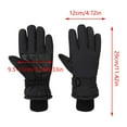 thumbnail image 3 of Men Women Ski Gloves for Men Women Simple Color Block Windproof Waterproof Cold Weather Thermal Protection Black, 3 of 3