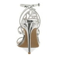 thumbnail image 2 of INC Womens Silver Butterfly Embellished Ankle Strap Cushioned Kai Open Toe Stiletto Buckle Dress Heeled Sandal 5.5 M, 2 of 4