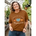 thumbnail image 7 of XCHQRTI Pumpkin Plus Size Women Tshirt Its Fall Yall Thanksgiving Short Sleeve Graphic Tees, 7 of 7