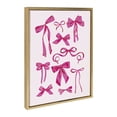 thumbnail image 4 of Kate and Laurel Sylvie Pink Bows Framed Canvas Wall Art by Honey Island Studio, 18x24 Bright Gold, Cute Hair Bows Art for Wall, 4 of 7