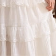 thumbnail image 5 of QTBIUQ Girls Lace Tiered Long Skirt Solid Color Princess Cake Skirt with Ruffles and Elastic Waist for Summer Party, 5 of 8