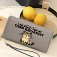 thumbnail image 5 of GEEAD Zip Around Wallet for Women Stylish RFID-Protected Wallet for Women Sarcastic Text Humor Grumpy Cat Daily Commute Essential Ideal GiftSoft Texture, 5 of 10