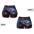 thumbnail image 5 of Lsque Cosmic Red Sparkle Dice Pattern High Waisted Biker Shorts for Women-Tummy Control Fitness Athletic Workout Running Yoga Gym Shorts,Moisture-Wicking-Medium, 5 of 9