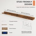 thumbnail image 5 of Picture Ledge Shelf, Floating Shelves Set of 2, 48 Inches Long Large Nursery Book Shelves for Toys Storage, Kids Bookshelf Wall Mounted for Living Room Bedroom Decor Books Photo Frames,Brown, 5 of 7